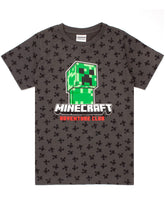 Minecraft T Shirt Boys Kids Creeper Short Sleeve Grey Top Merchandise 8-9 Years